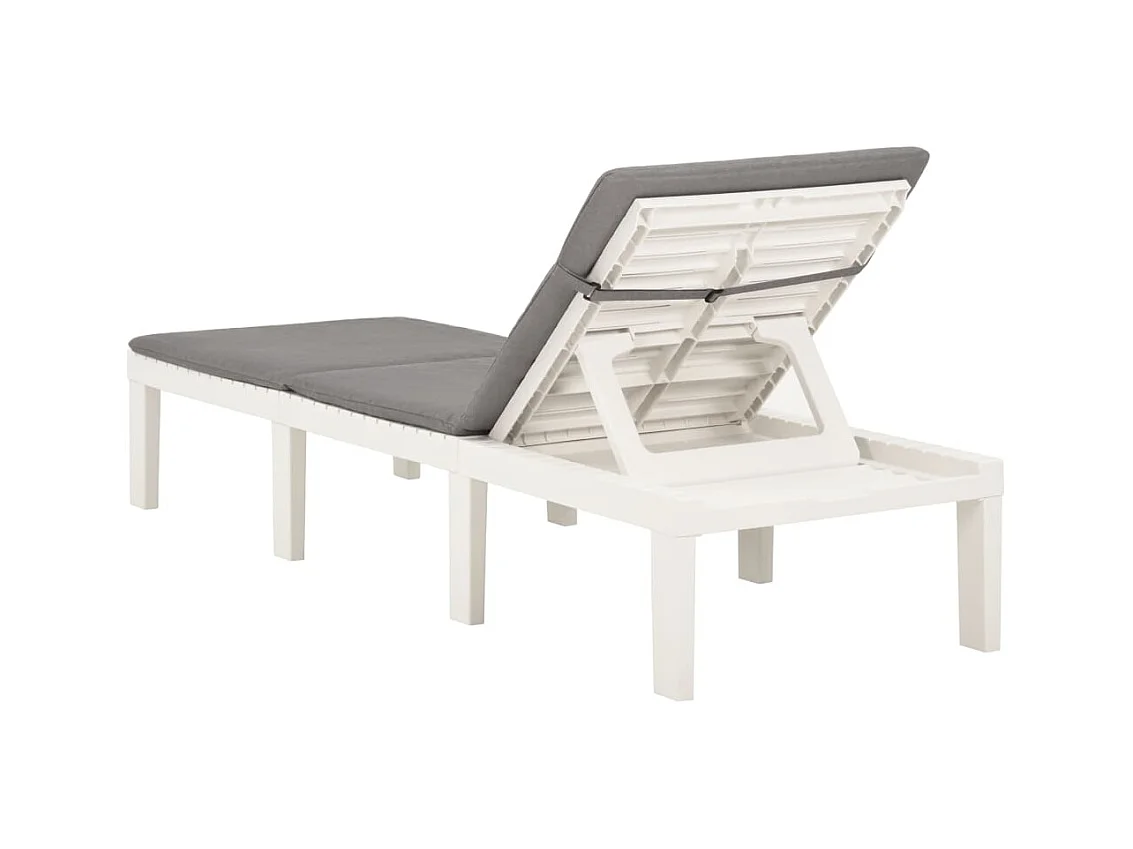 Chaise longue avec coussin Plastique Blanc
