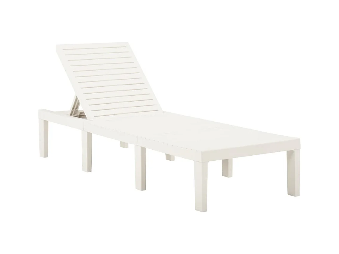 Chaise longue avec coussin Plastique Blanc