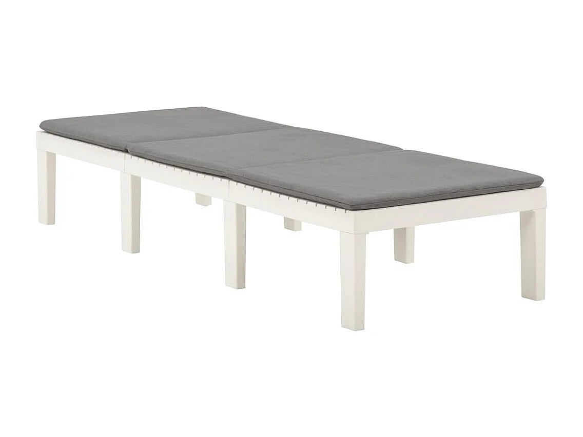 Chaise longue avec coussin Plastique Blanc