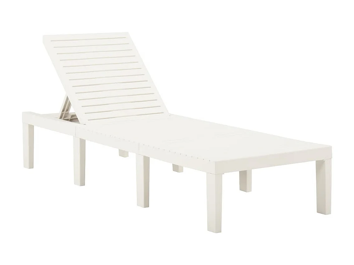 Chaise longue avec coussin Plastique Blanc