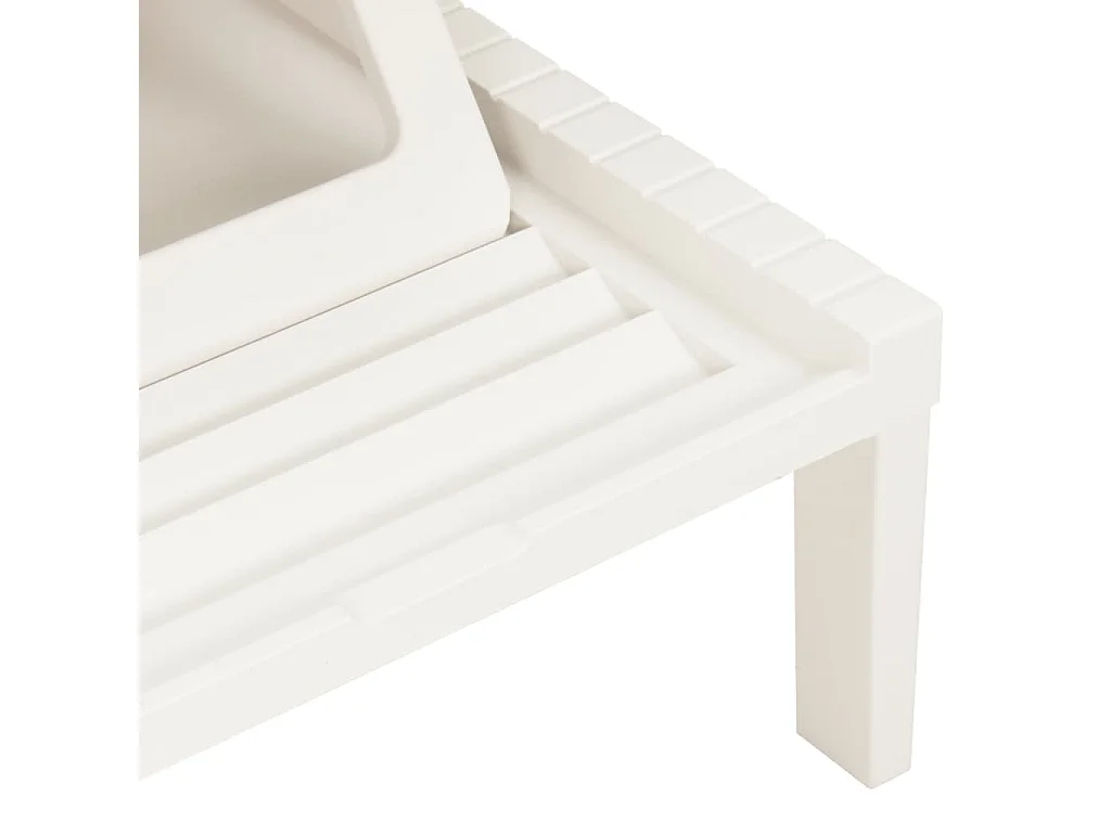 Chaise longue avec coussin Plastique Blanc