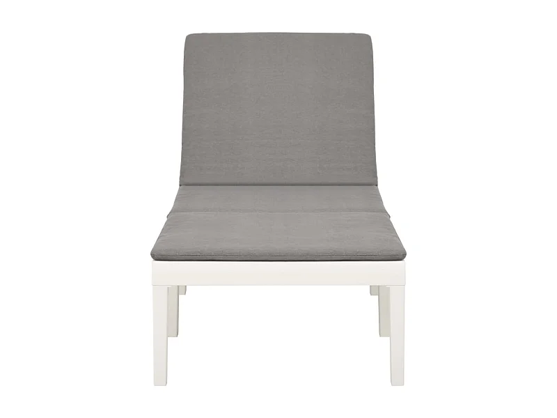 Chaise longue avec coussin Plastique Blanc