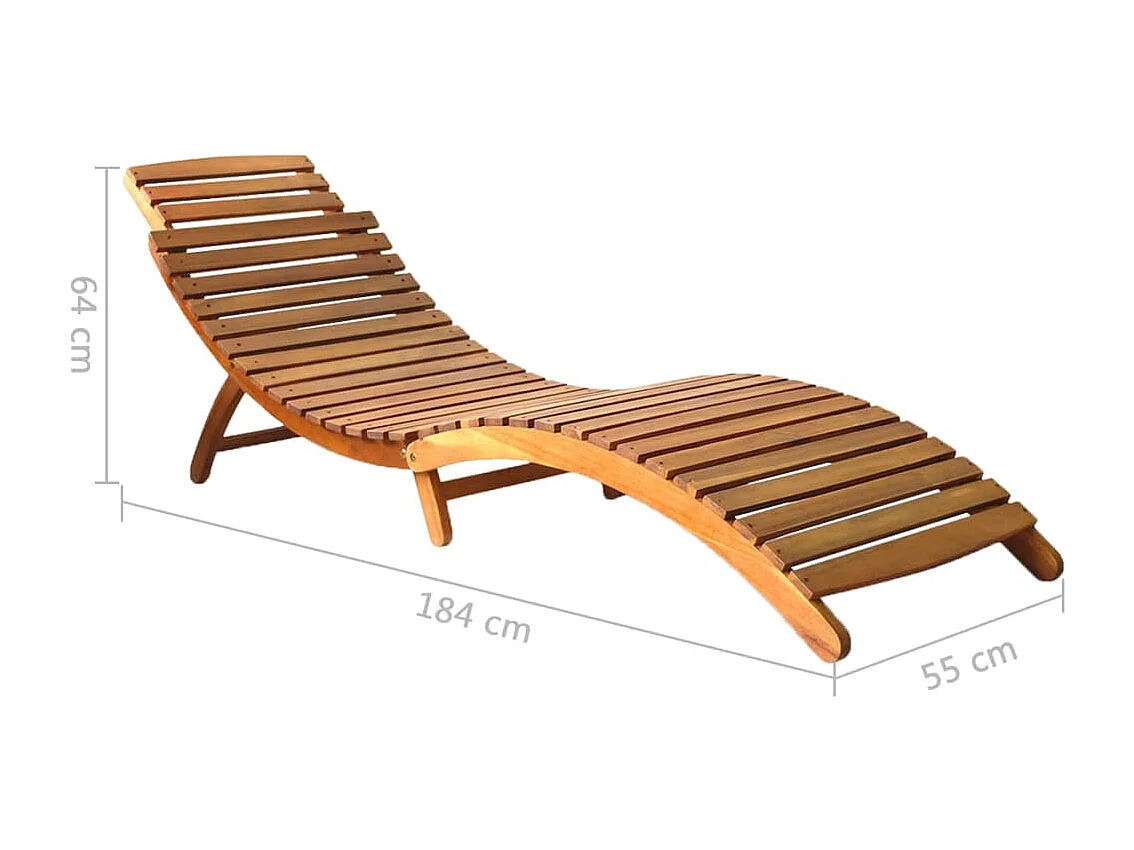 Chaises longues 2 pcs Bois d'acacia solide 4