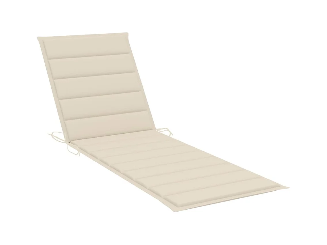 Chaise longue double et coussins crème Bois de pin imprégné 3