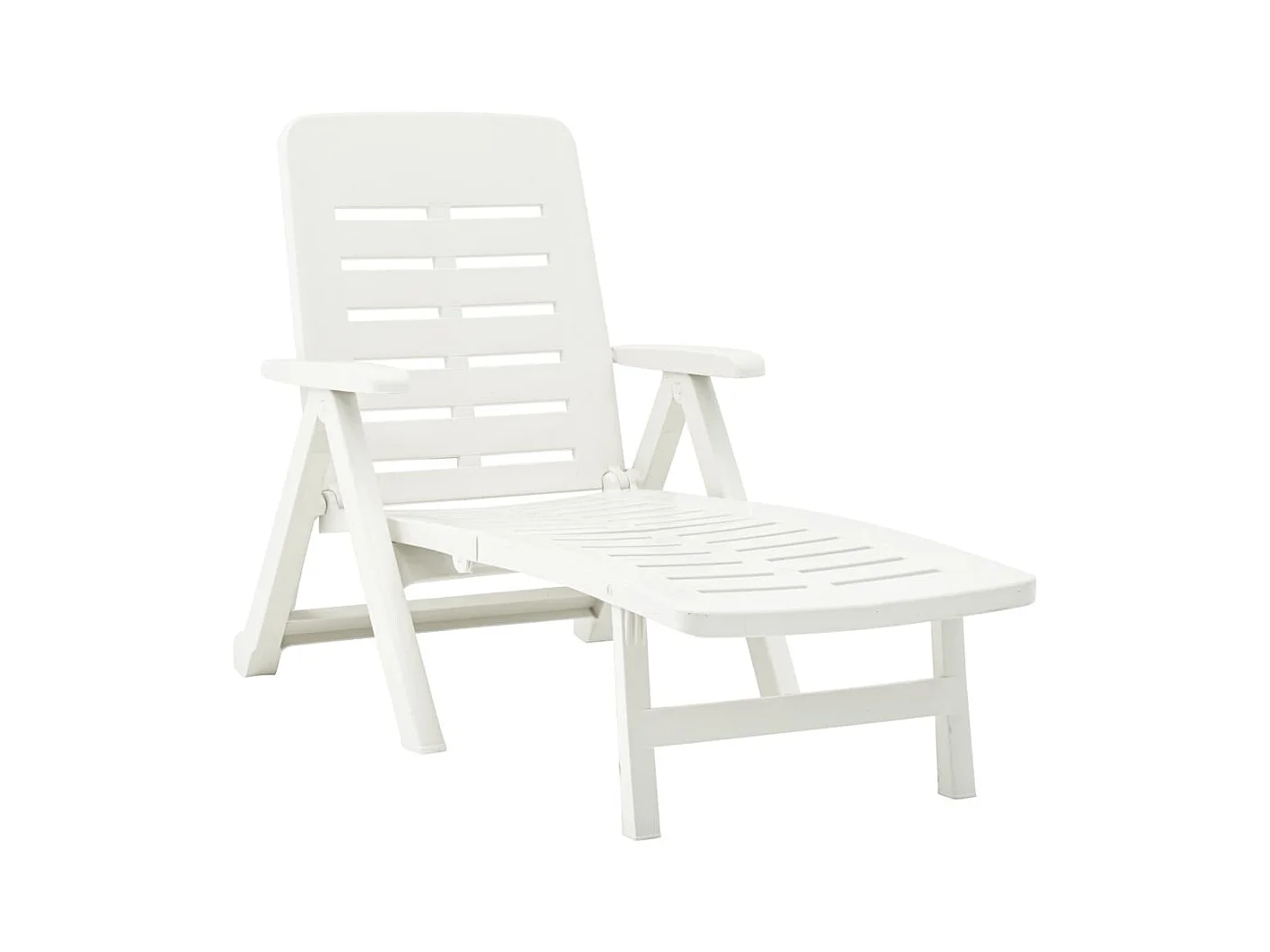 Chaise longue pliable Plastique Blanc 2