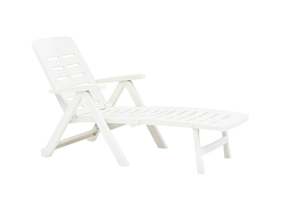Chaise longue pliable Plastique Blanc 2