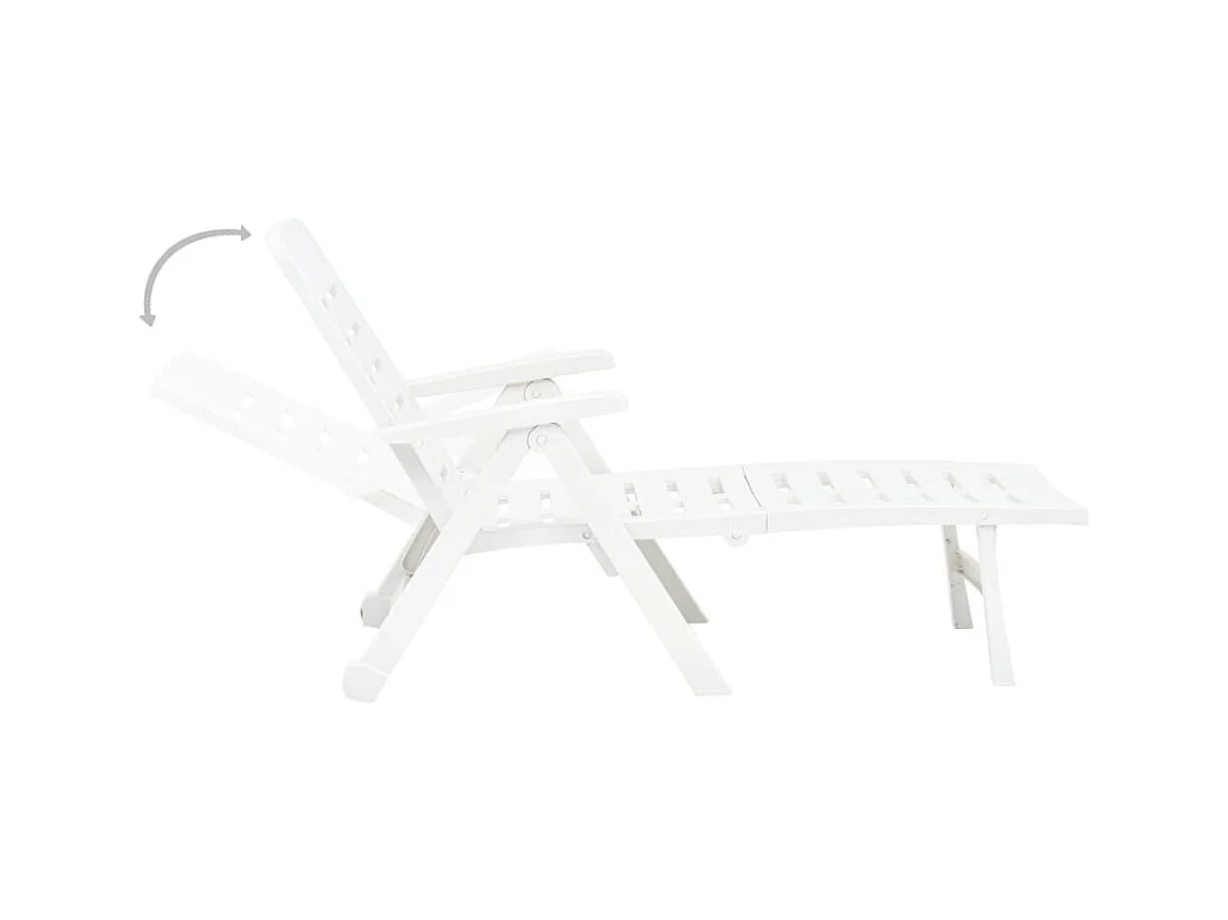 Chaise longue pliable Plastique Blanc 2