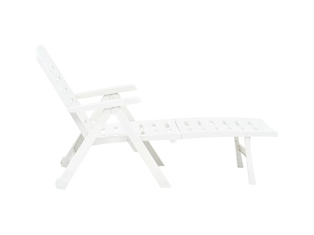 Chaise longue pliable Plastique Blanc 2