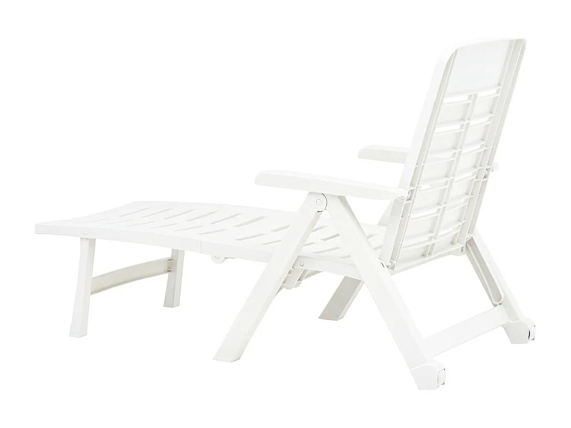 Chaise longue pliable Plastique Blanc 2