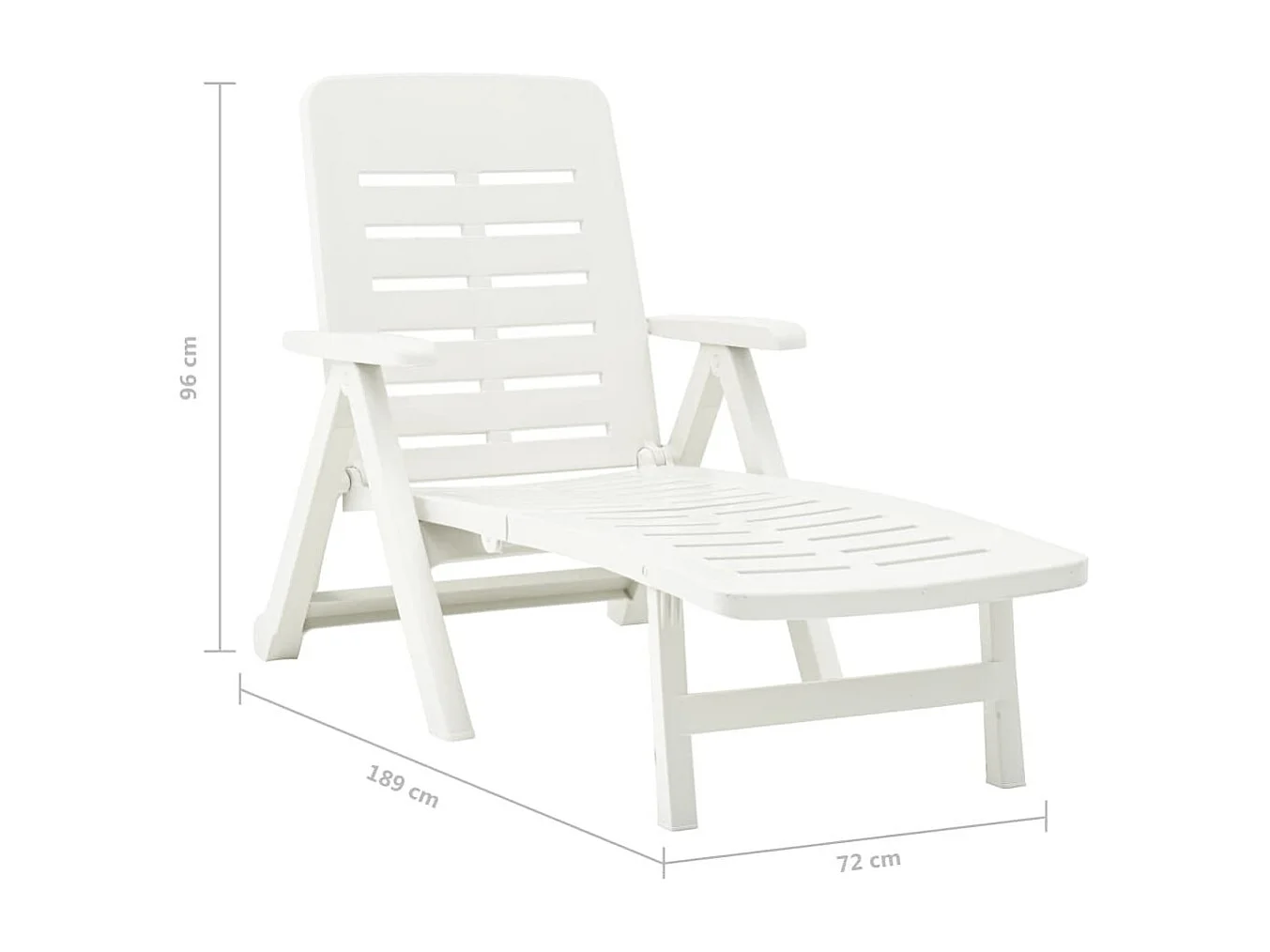 Chaise longue pliable Plastique Blanc 2