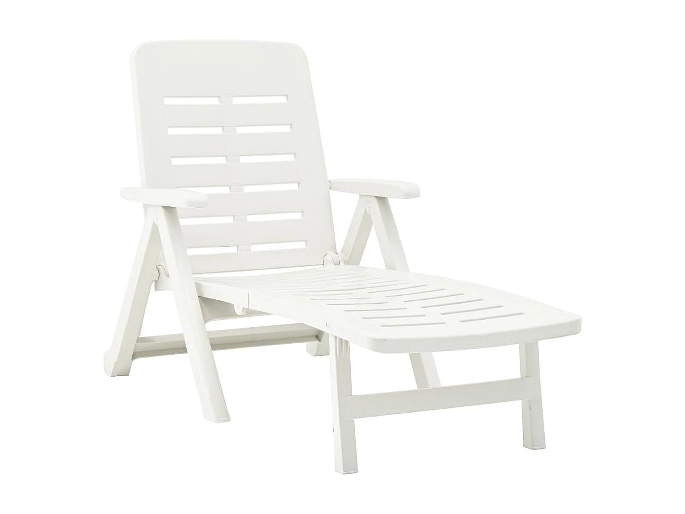 Chaise longue pliable Plastique Blanc 2
