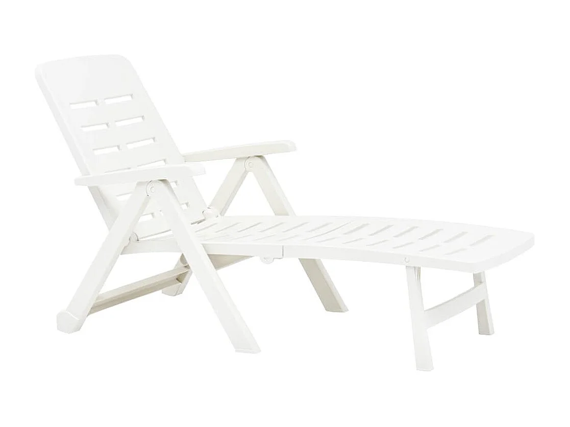 Chaise longue pliable Plastique Blanc 2