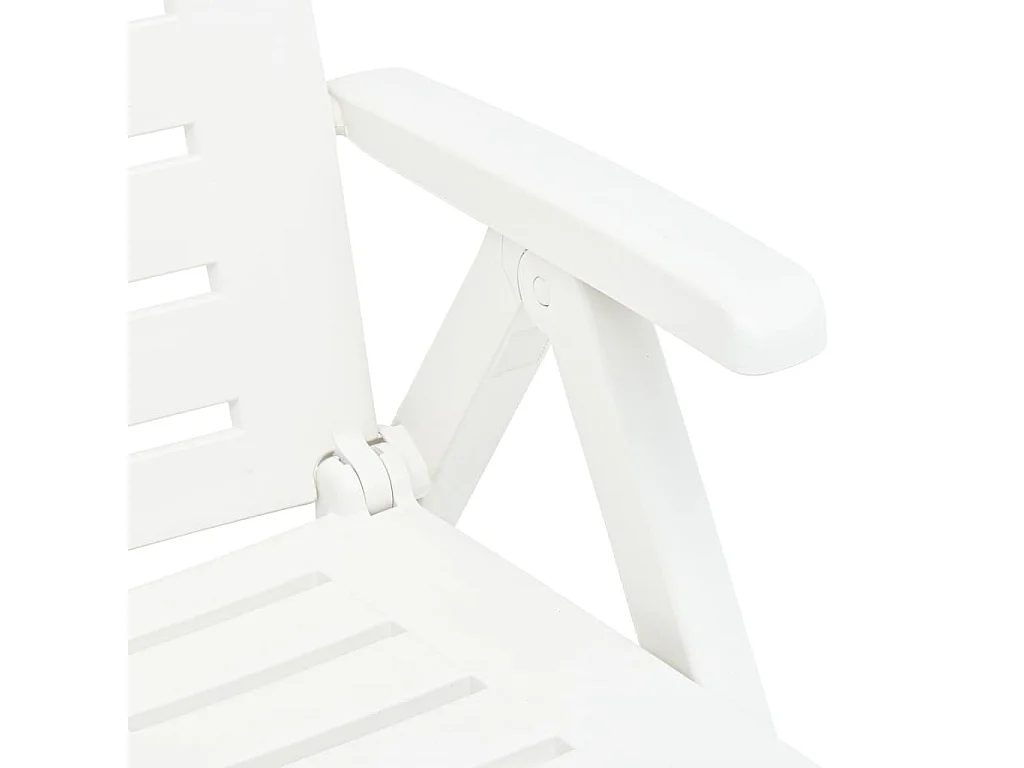 Chaise longue pliable Plastique Blanc 2