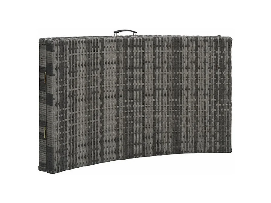 Chaise longue pliable tissu et résine tressée gris Menta