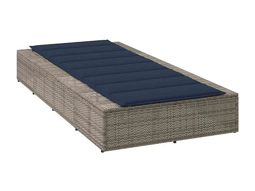 Transat avec coussin flottant gris résine tressée