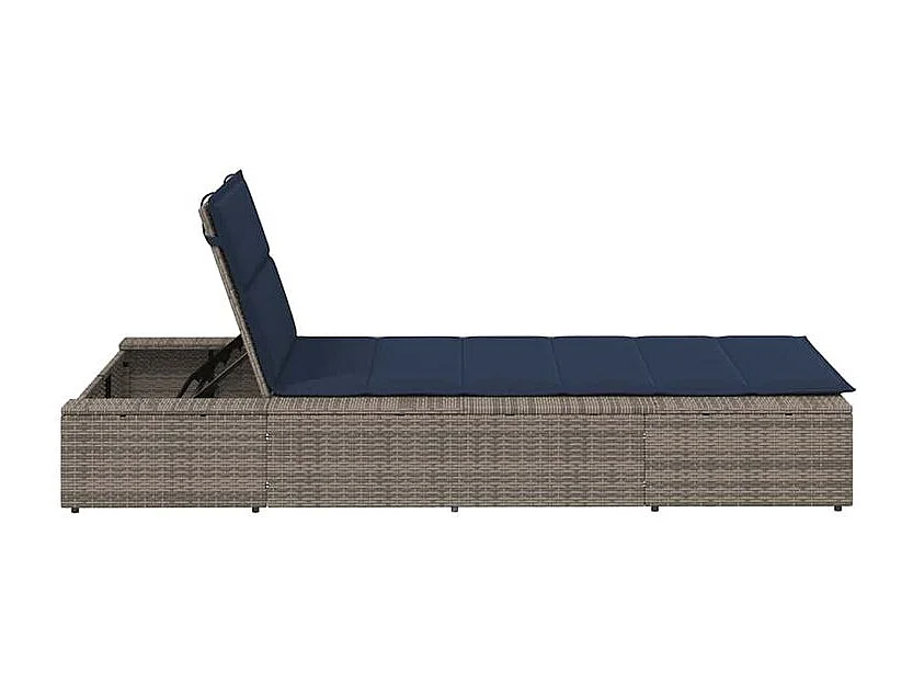 Transat avec coussin flottant gris résine tressée