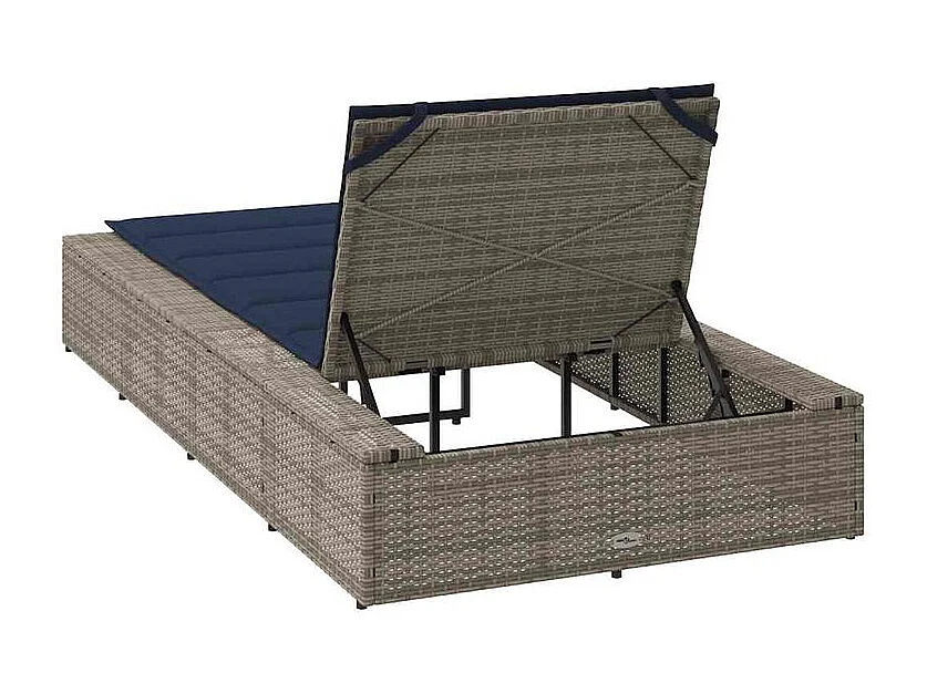 Transat avec coussin flottant gris résine tressée