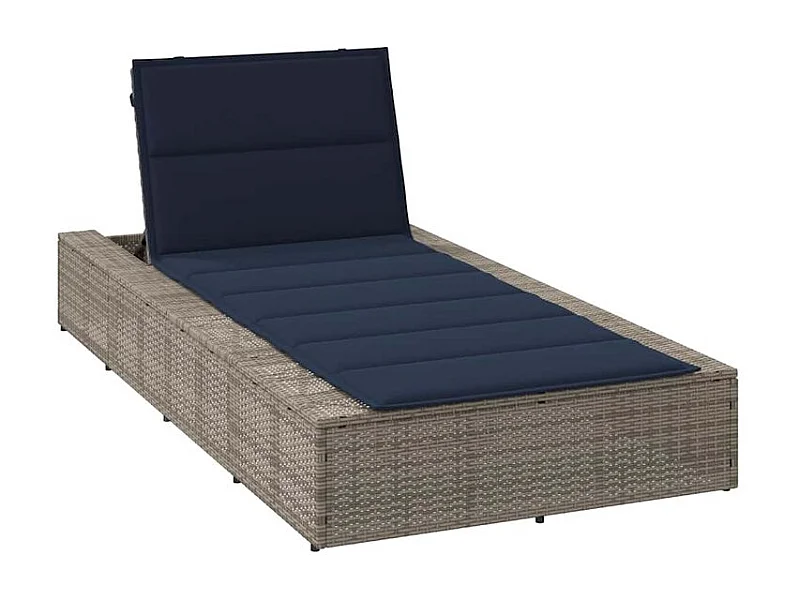 Transat avec coussin flottant gris résine tressée