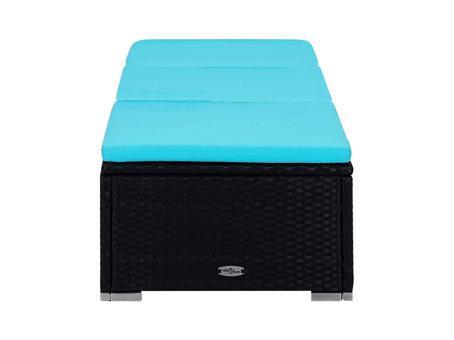 Chaises longues de jardin table à thé 3 pcs Résine tressée Noir 4