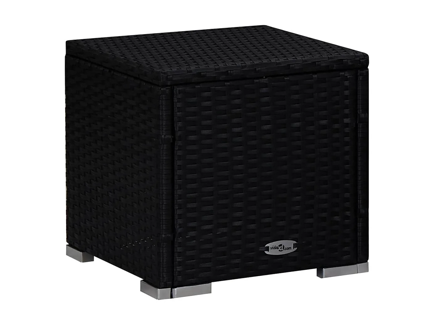 Chaises longues de jardin table à thé 3 pcs Résine tressée Noir 4