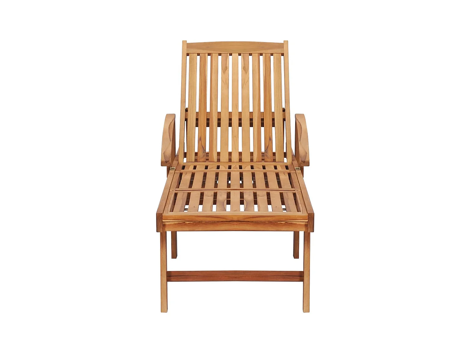 Chaise longue avec table et coussin Bois de teck solide 3