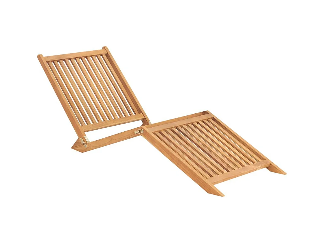 Chaise longue Bois de teck solide 2