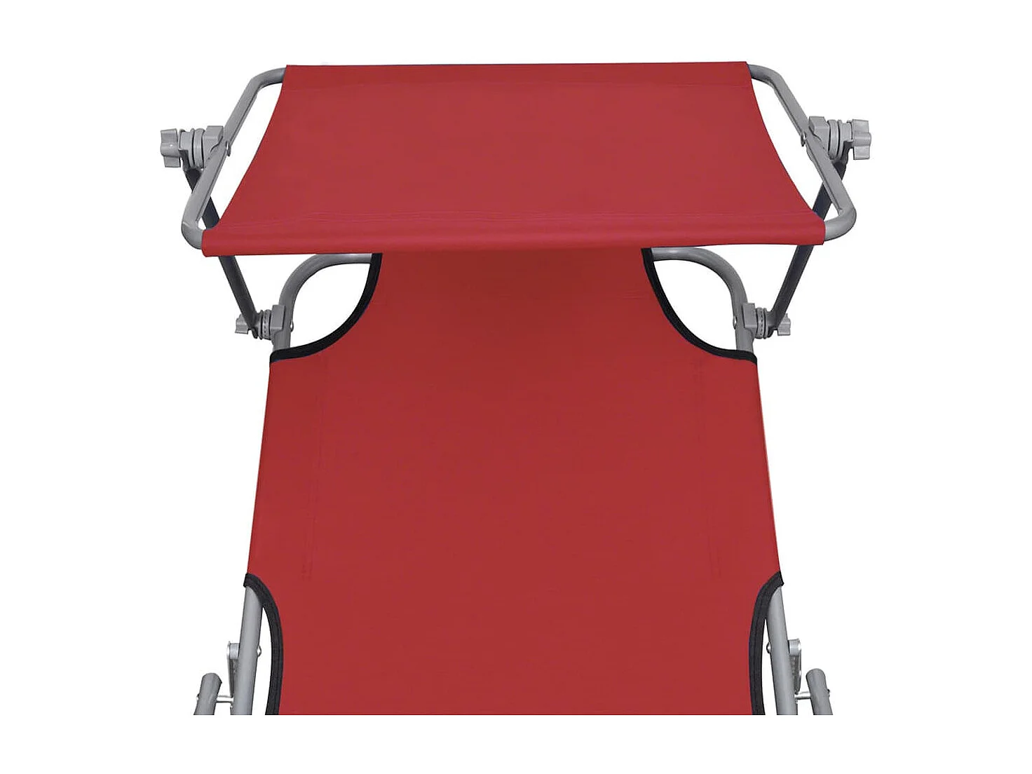 Chaise longue pliable avec auvent Rouge Aluminium