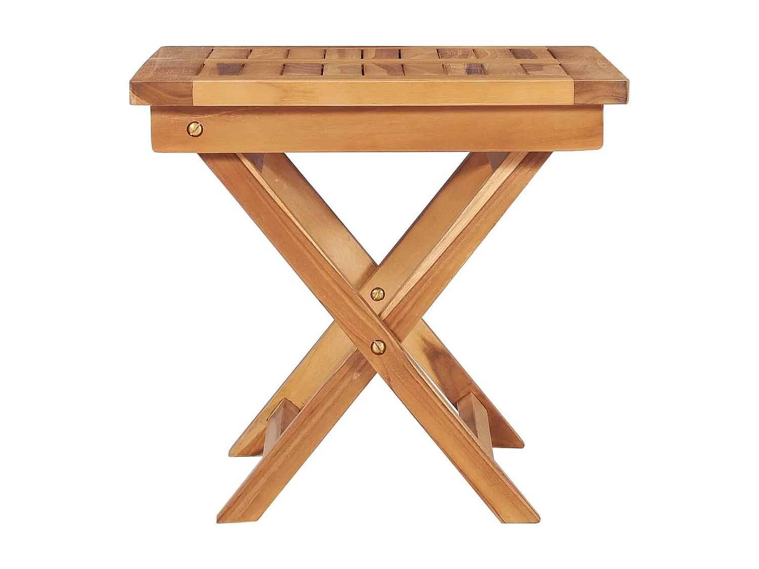 Chaise longue avec table et coussin Bois de teck solide