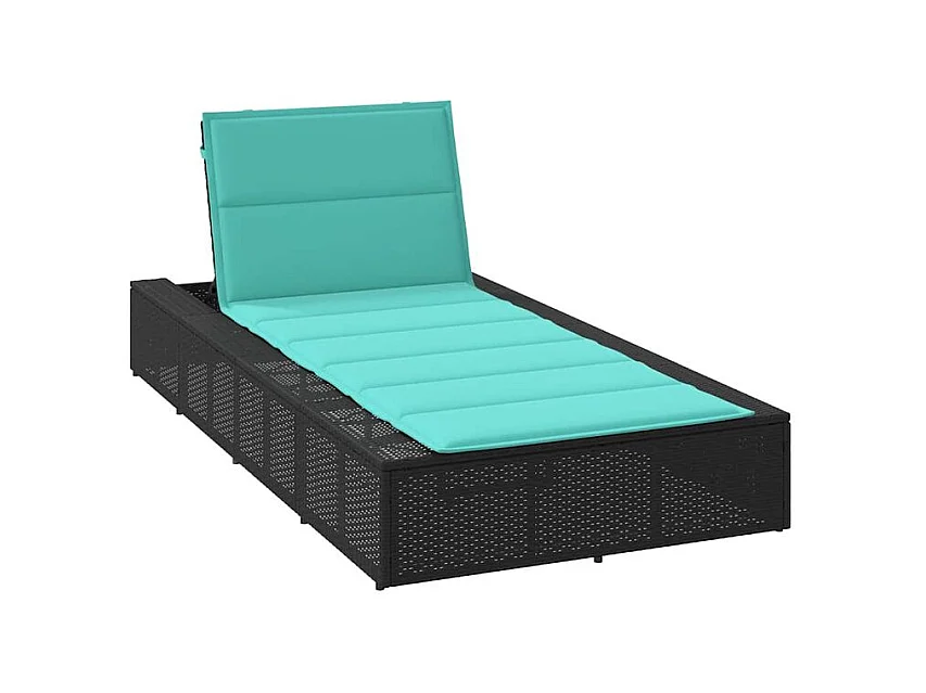 Transat avec coussin flottant noir résine tressée