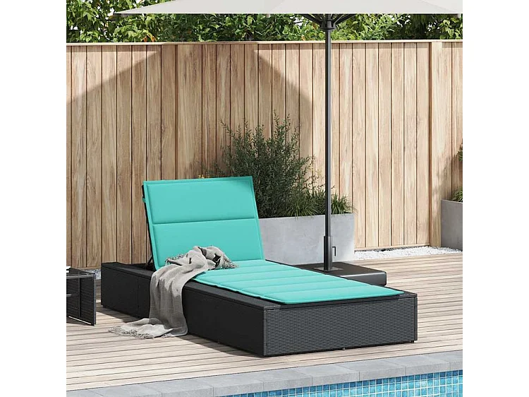 Transat avec coussin flottant noir résine tressée