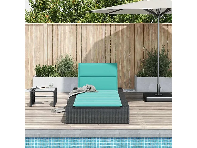 Transat avec coussin flottant noir résine tressée