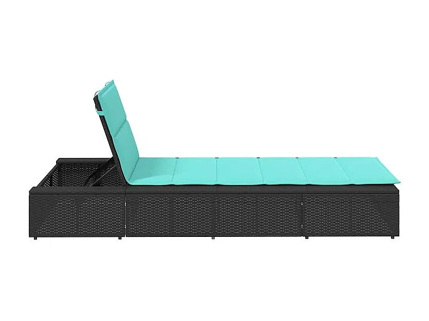 Transat avec coussin flottant noir résine tressée