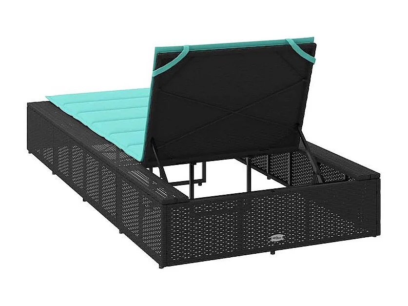 Transat avec coussin flottant noir résine tressée