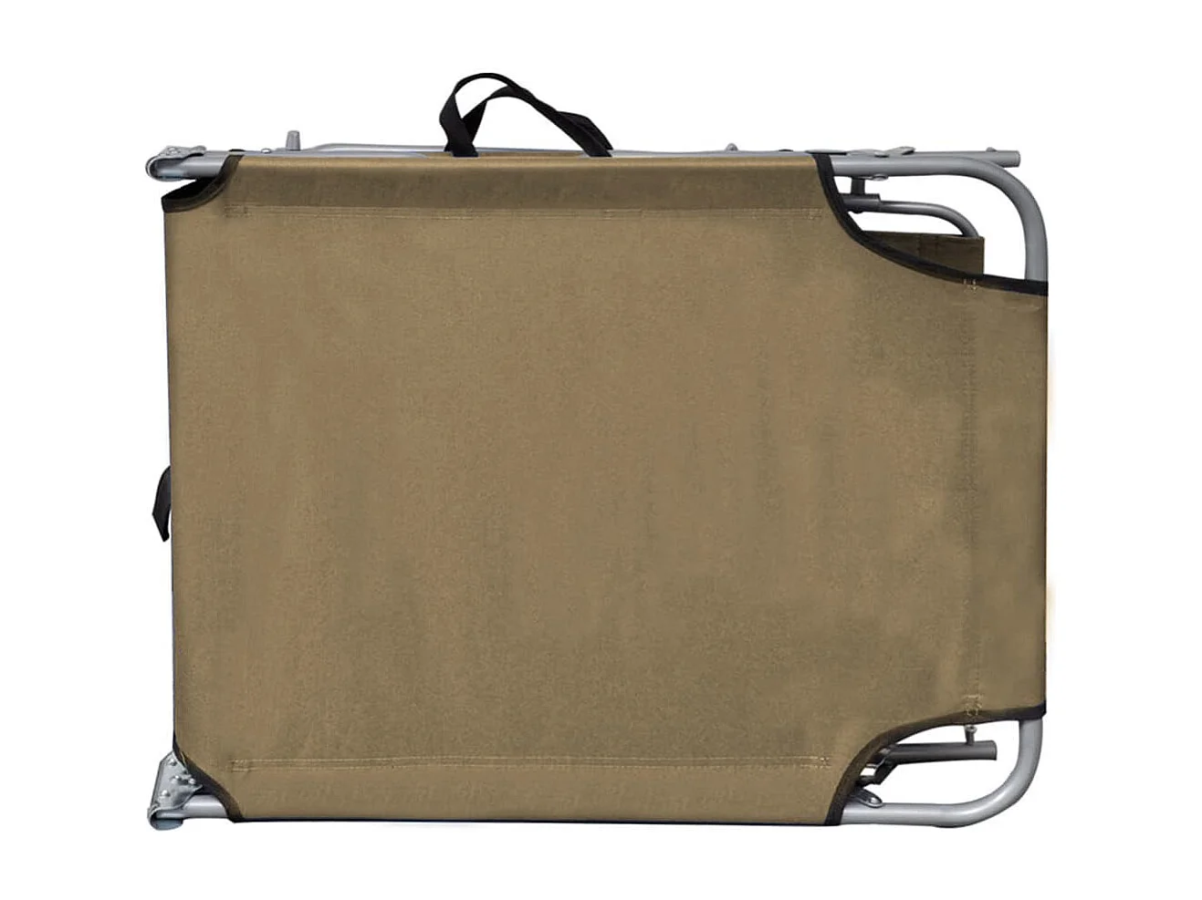 Chaise longue pliable avec auvent Taupe Aluminium