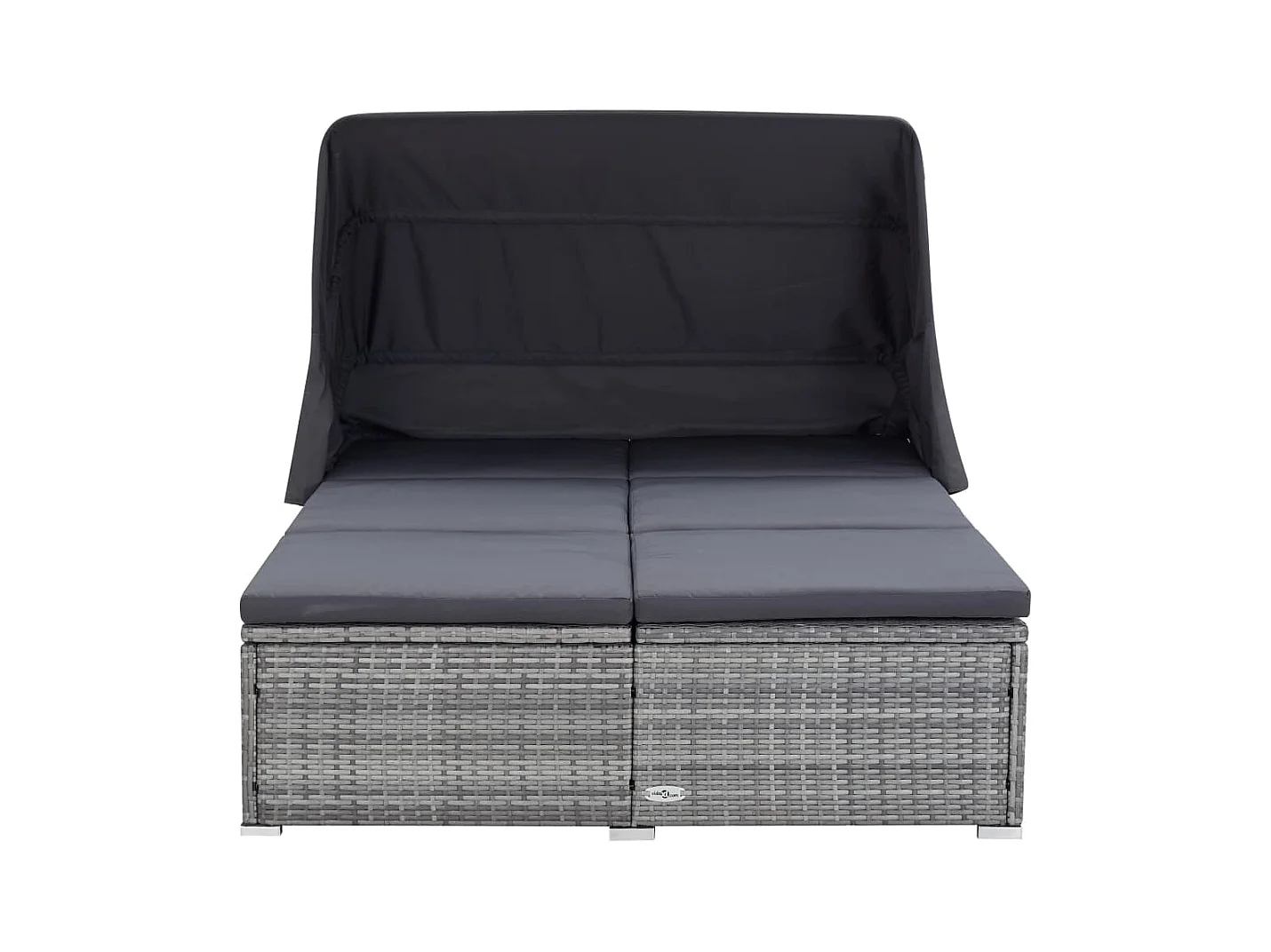 Transat à 2 places avec coussin Résine tressée Gris