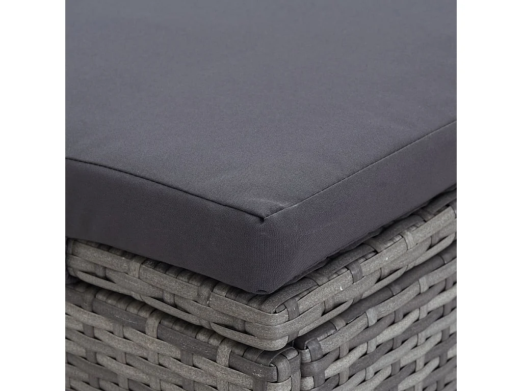 Transat à 2 places avec coussin Résine tressée Gris