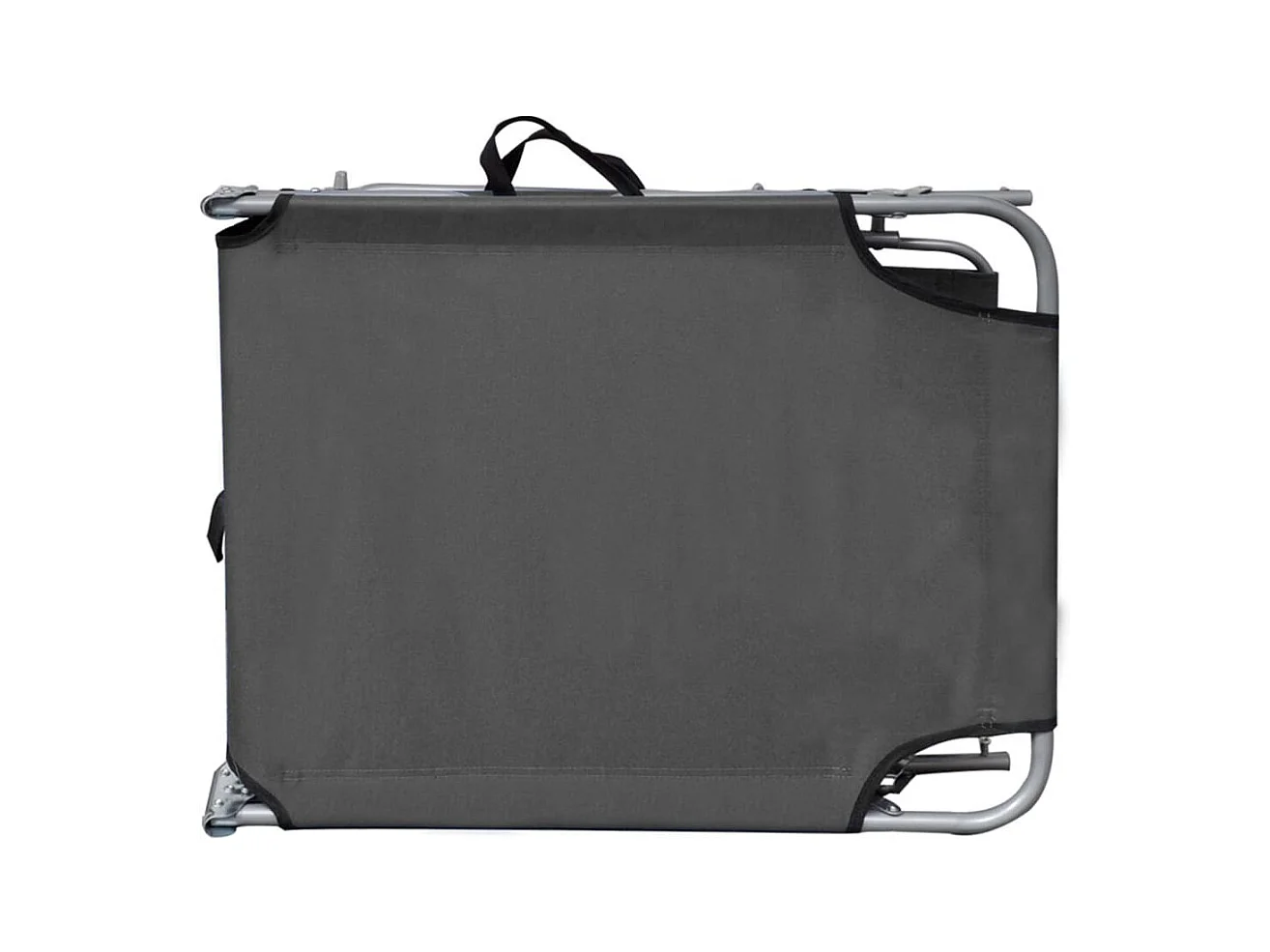 Chaise longue pliable avec auvent Gris Aluminium