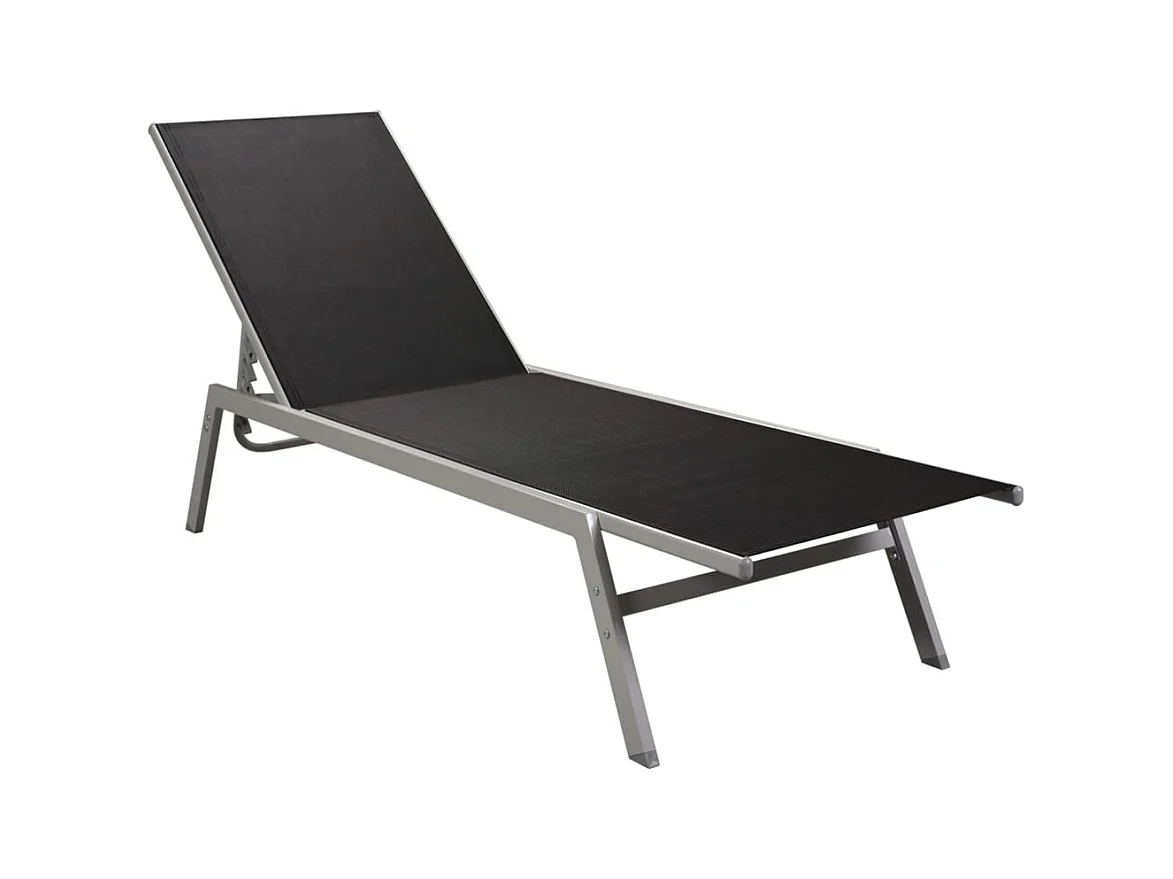 Chaise longue Acier et textilène Noir 2