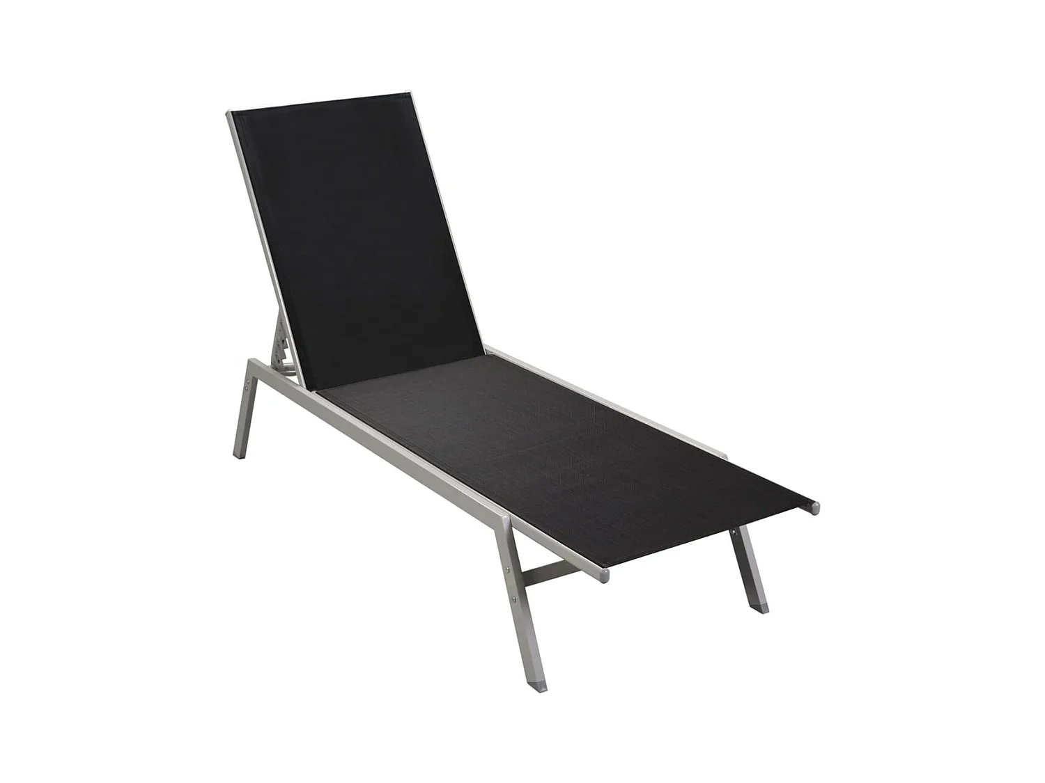 Chaise longue Acier et textilène Noir 2