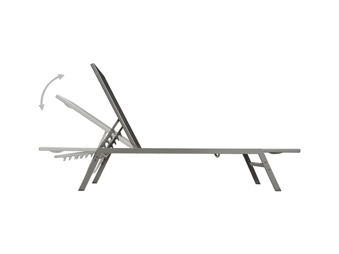 Chaise longue Acier et textilène Noir 2