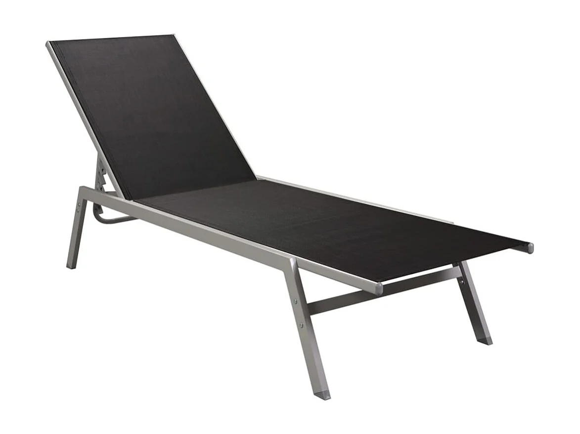 Chaise longue Acier et textilène Noir 2