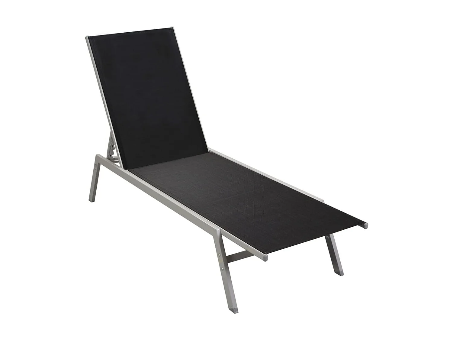 Chaise longue Acier et textilène Noir 2