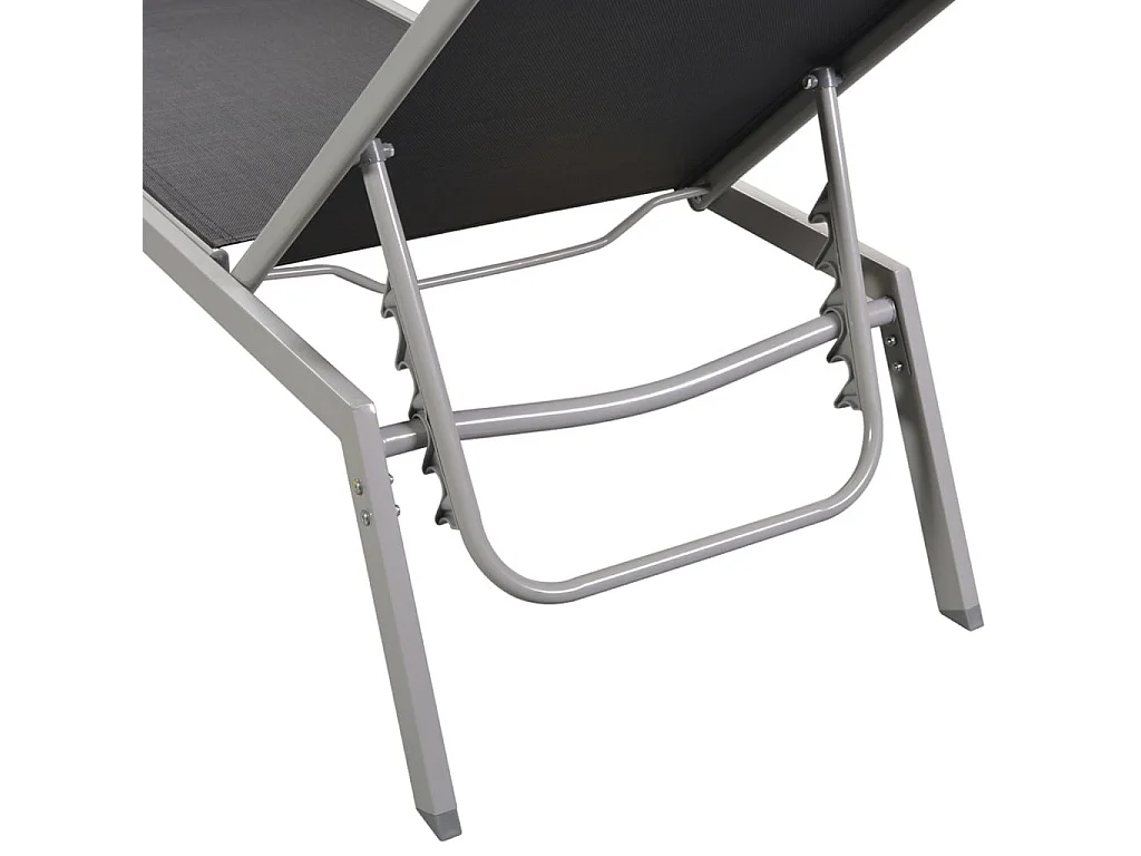 Chaise longue Acier et textilène Noir 2