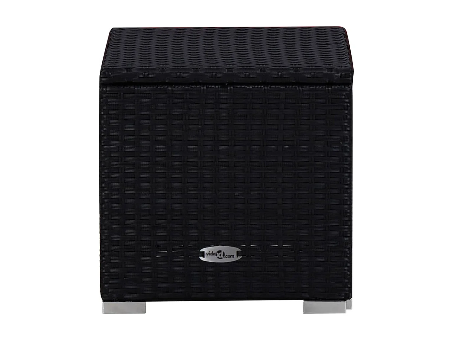 Chaise longue avec coussin et table à thé Résine tressée Bleu