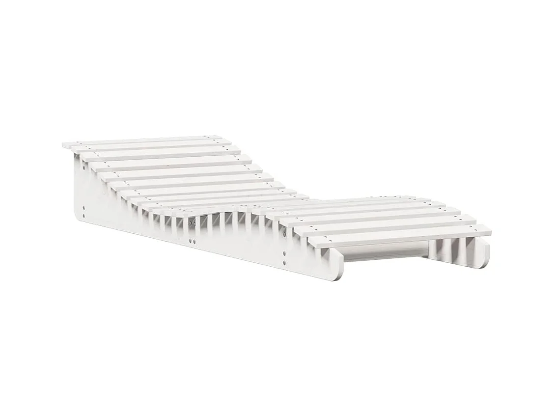 Chaise longue blanc 205x70x31,5 bois massif de pin