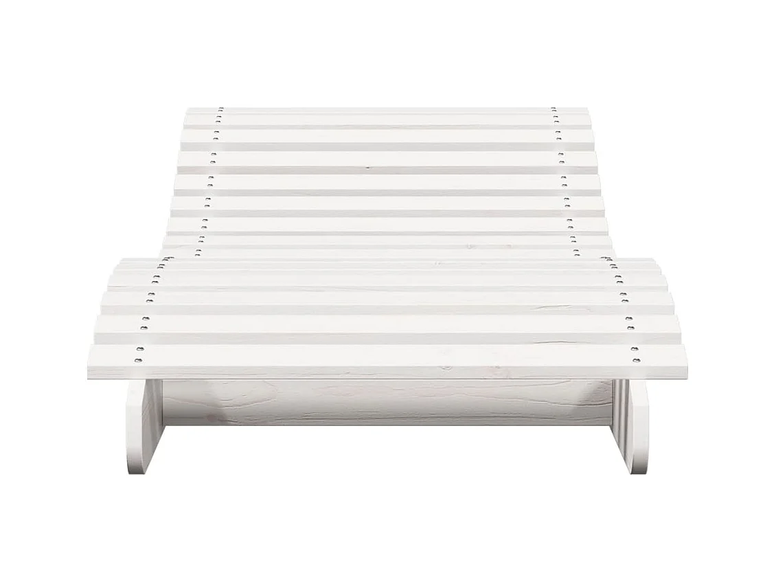 Chaise longue blanc 205x70x31,5 bois massif de pin