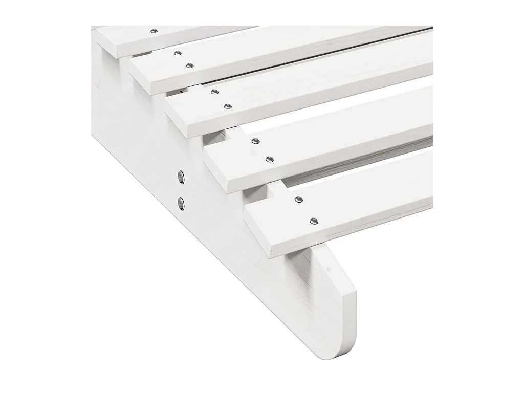 Chaise longue blanc 205x70x31,5 bois massif de pin