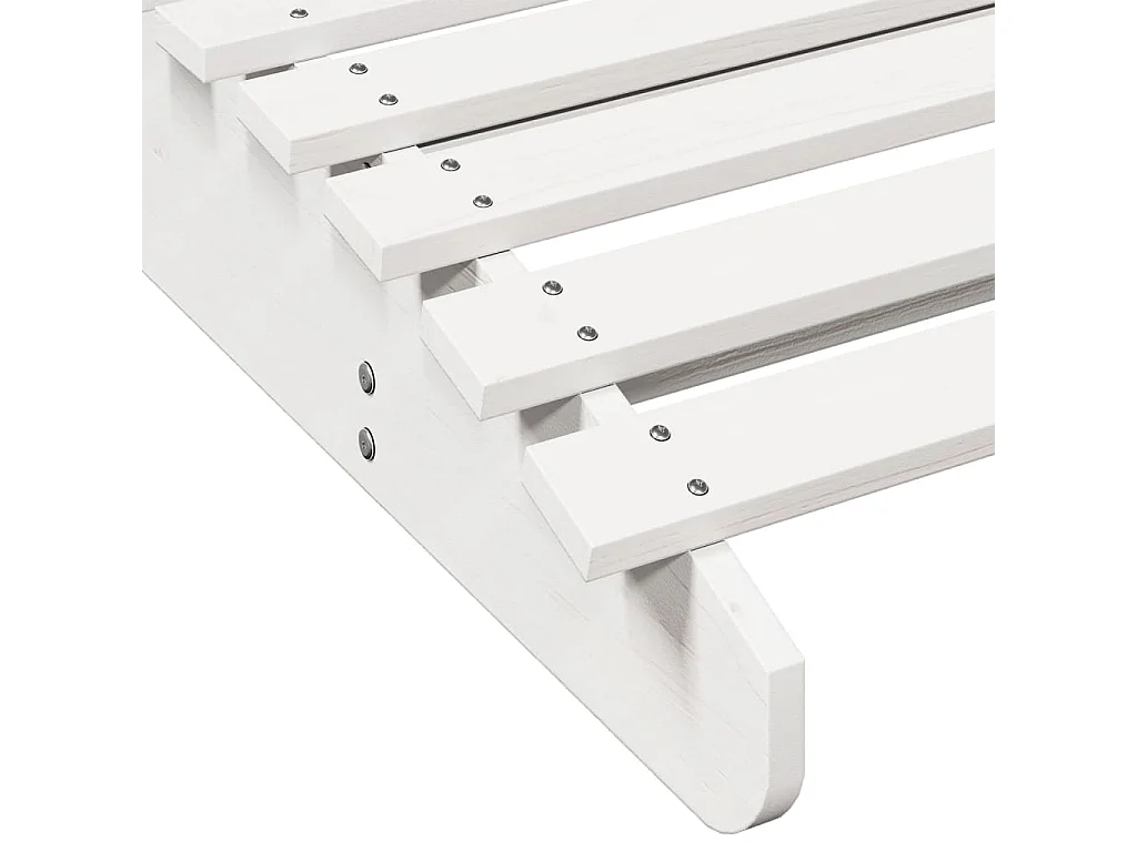 Chaise longue blanc 205x70x31,5 bois massif de pin