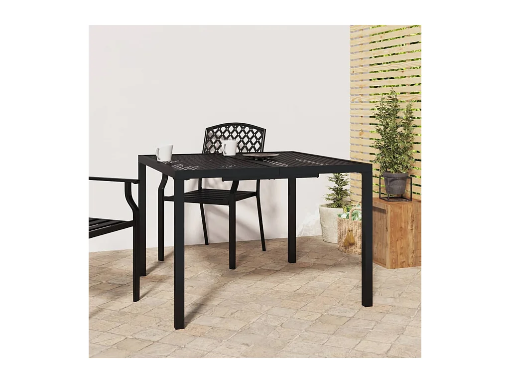 Table de jardin anthracite 100x100x72 acier