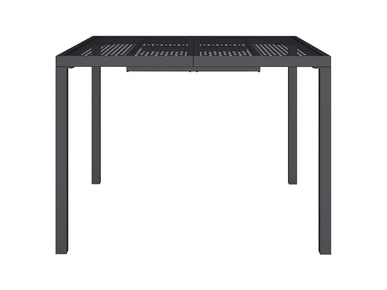 Table de jardin anthracite 100x100x72 acier